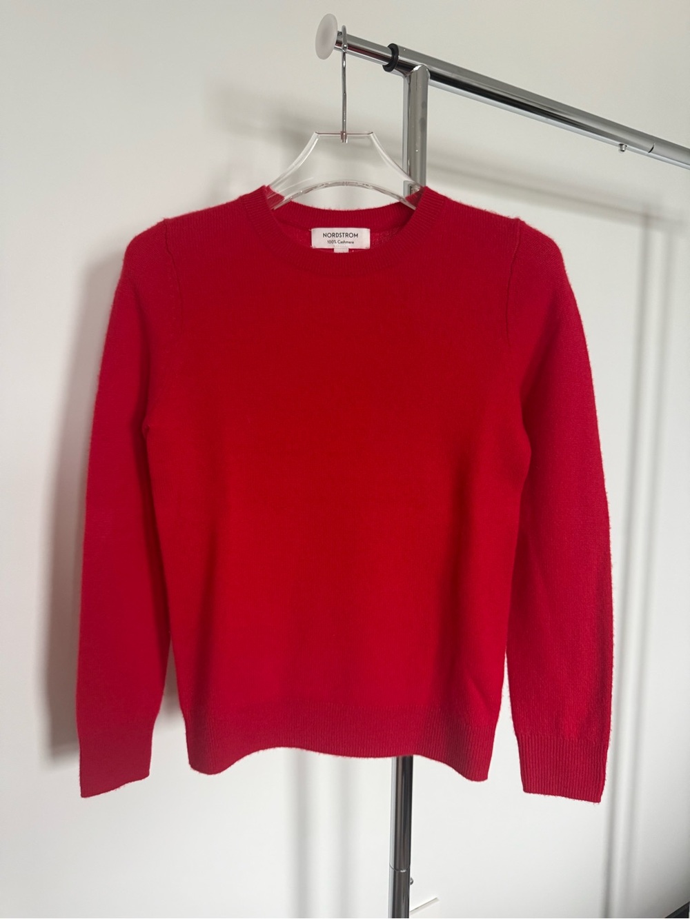 Nordstrom Women’s Classic Red Cashmere Crewneck Sweater